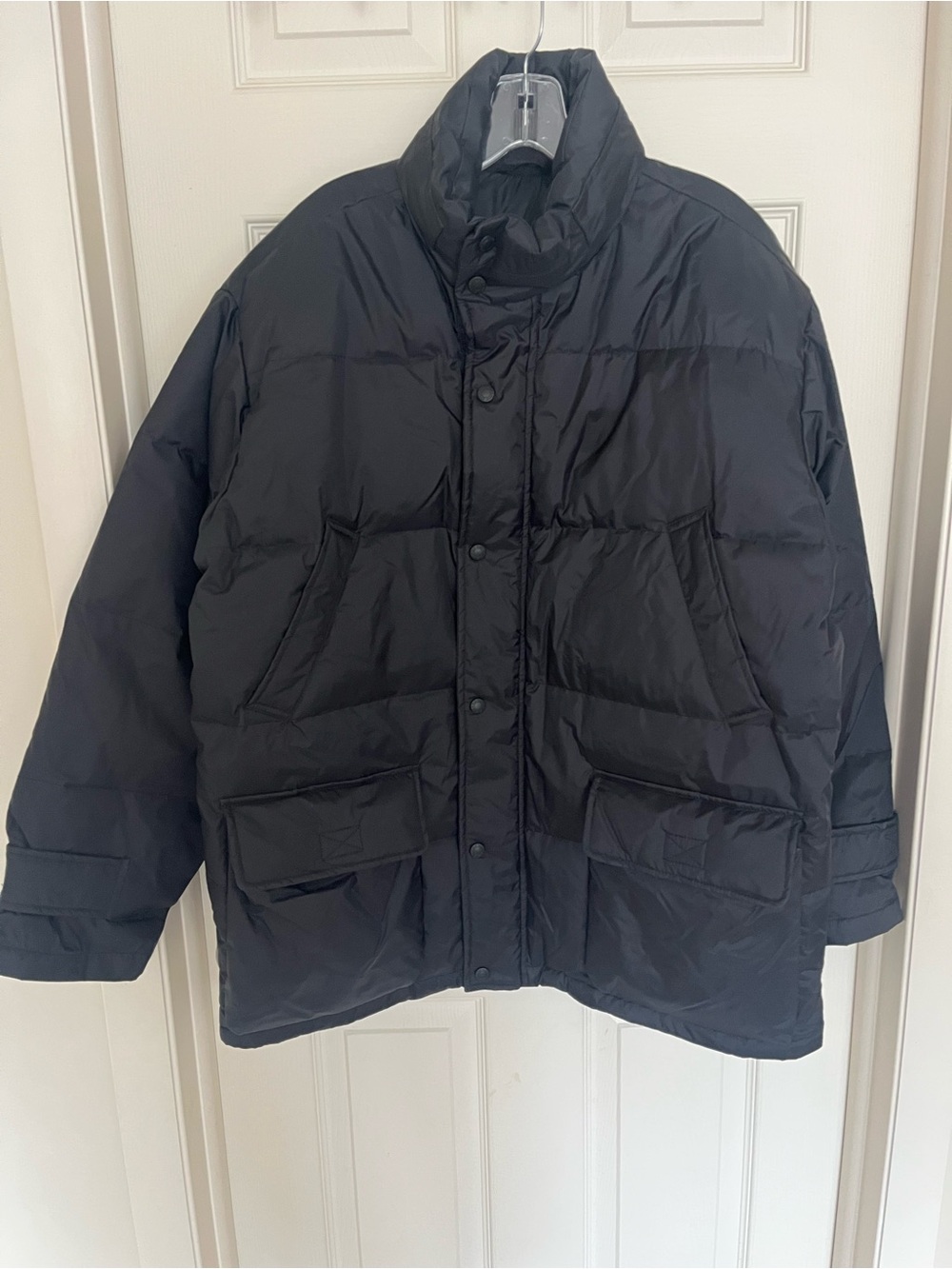 Old Navy Black Quilted Down Puffer Coat Parka Size Small